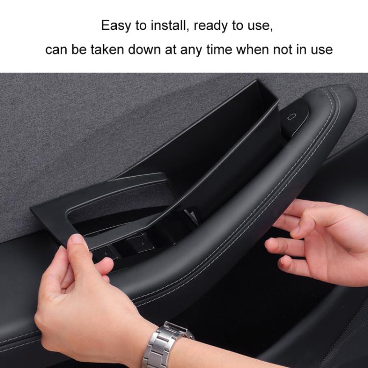 For Tesla Convenient Door Inner Handle Storage Box, Model: Model Y Back Door 1pair - Stowing Tidying by buy2fix | Online Shopping UK | buy2fix