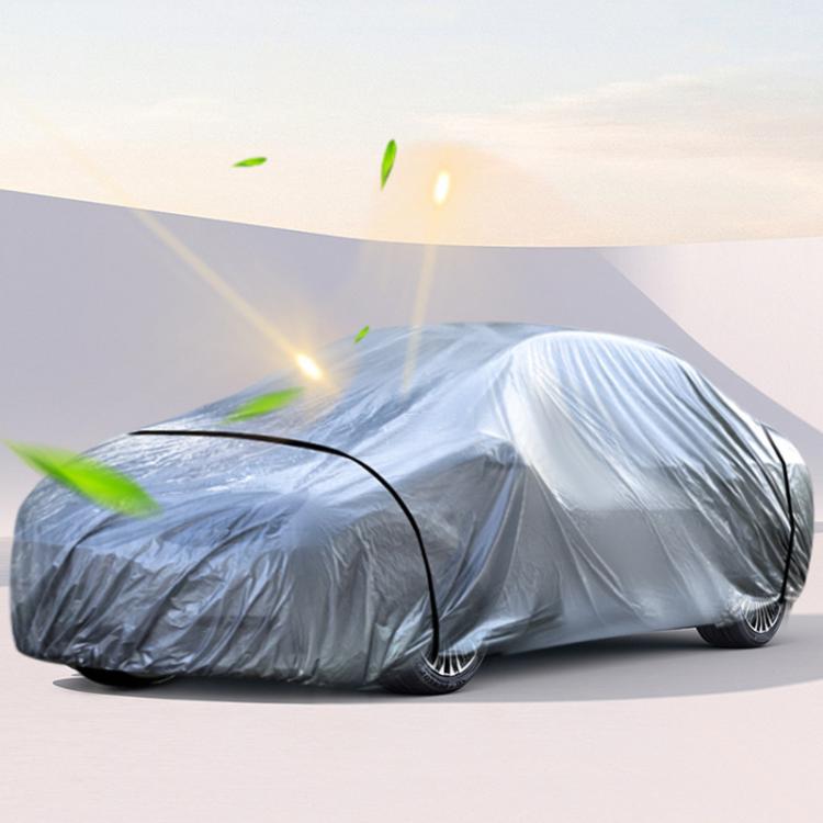 Car PE Film Waterproof And Dustproof Four Seasons Universal Coat Cover, Size: M(Silver Gray) - PE Material by buy2fix | Online Shopping UK | buy2fix