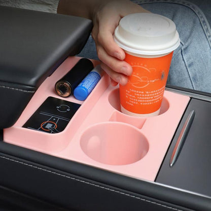 For Tesla 21-23 Model 3/Y Central Control Integrated Silicone Storage Cup Holder(Pink) - Car Drink Holders by buy2fix | Online Shopping UK | buy2fix