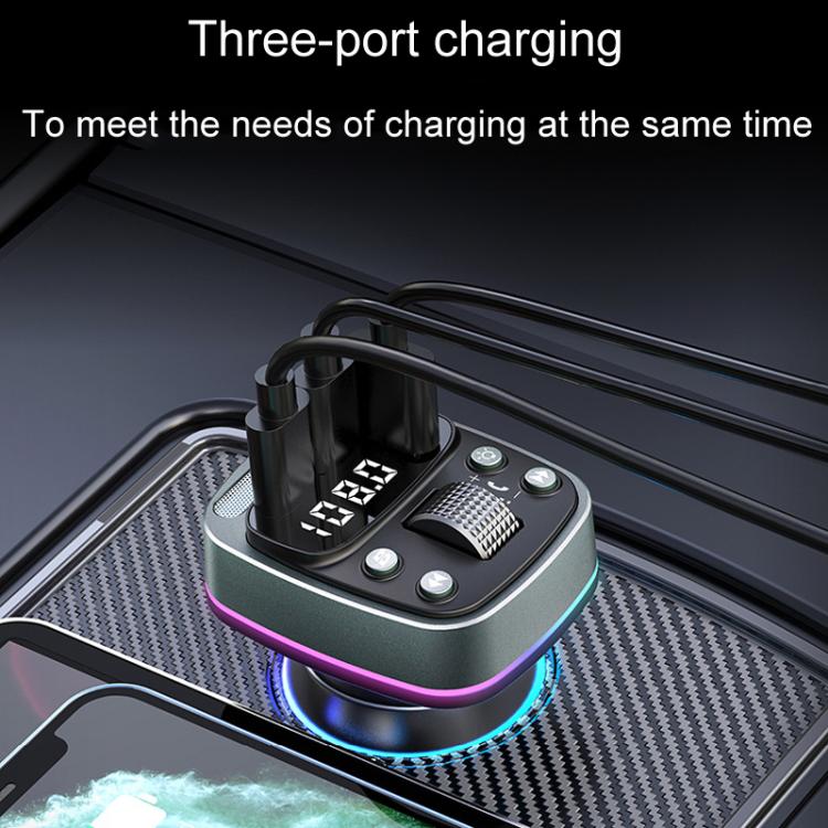 GZ08 Car Voltage Display Fast Charger Subwoofer MP3 Bluetooth Player - Car Charger by buy2fix | Online Shopping UK | buy2fix