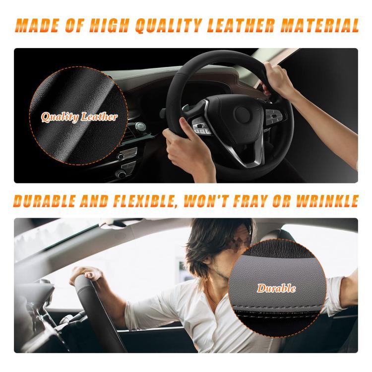 38cm Cars Universal Microfiber Steering Wheel Cover(Coffee) - Steering Wheel Accessories by buy2fix | Online Shopping UK | buy2fix