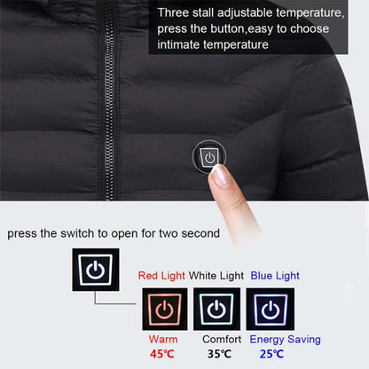 Winter Smart Electric Heating Hooded Jacket, Size:M(Black) - Down Jackets by buy2fix | Online Shopping UK | buy2fix