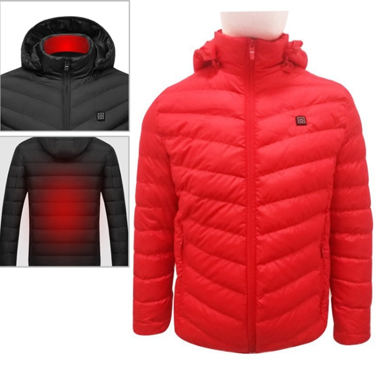 USB Heated Smart Constant Temperature Hooded Warm Coat for Men and Women (Color:Red Size:XL) - Down Jackets by buy2fix | Online Shopping UK | buy2fix