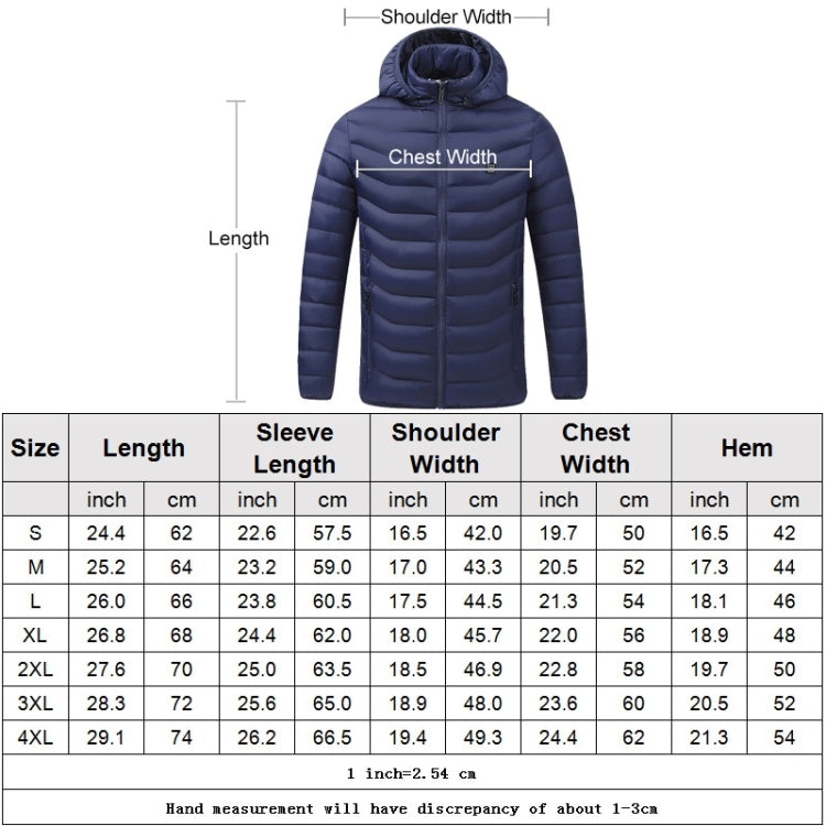 USB Heated Smart Constant Temperature Hooded Warm Coat for Men and Women (Color:Blue Size:L) - Down Jackets by buy2fix | Online Shopping UK | buy2fix