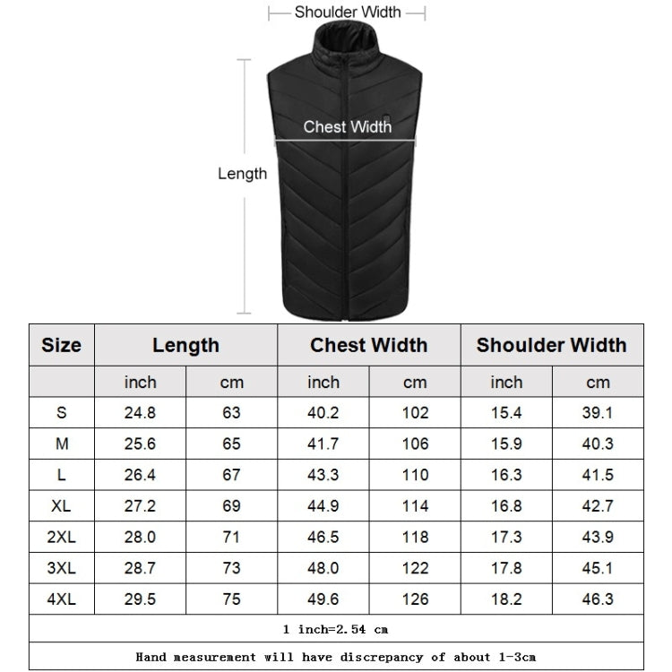 USB Security Smart Constant Temperature Fever Men Stand Collar Cotton Vest (Color:Black Size:XXXL) - Down Jackets by buy2fix | Online Shopping UK | buy2fix