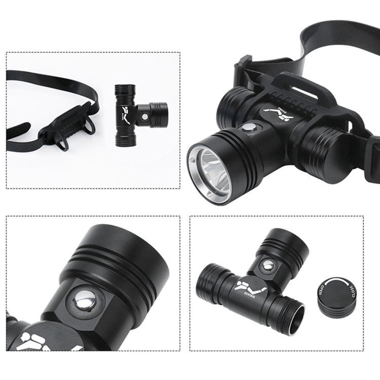 60m Underwater Photography Video Fill-up Headlight Diving Flashlight with Battery Display Function(Headlight) - Headlamp by buy2fix | Online Shopping UK | buy2fix