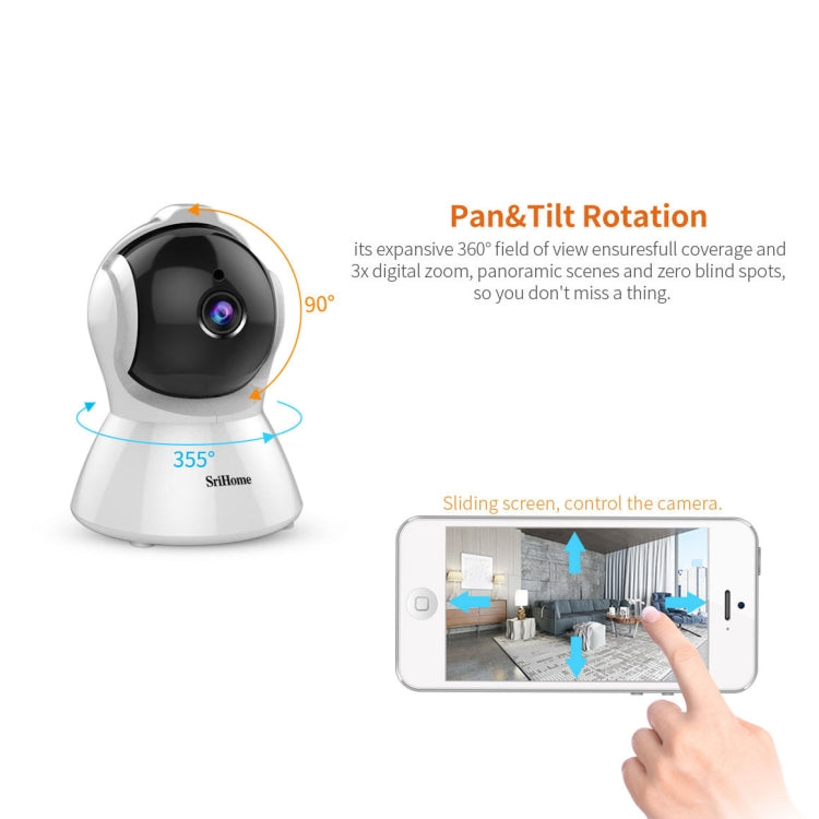 SriHome SH025 2.0 Million Pixels 1080P HD AI Auto-tracking IP Camera, Support Two Way Audio / Motion Tracking / Humanoid Detection / Night Vision / TF Card, AU Plug - Security by SriHome | Online Shopping UK | buy2fix