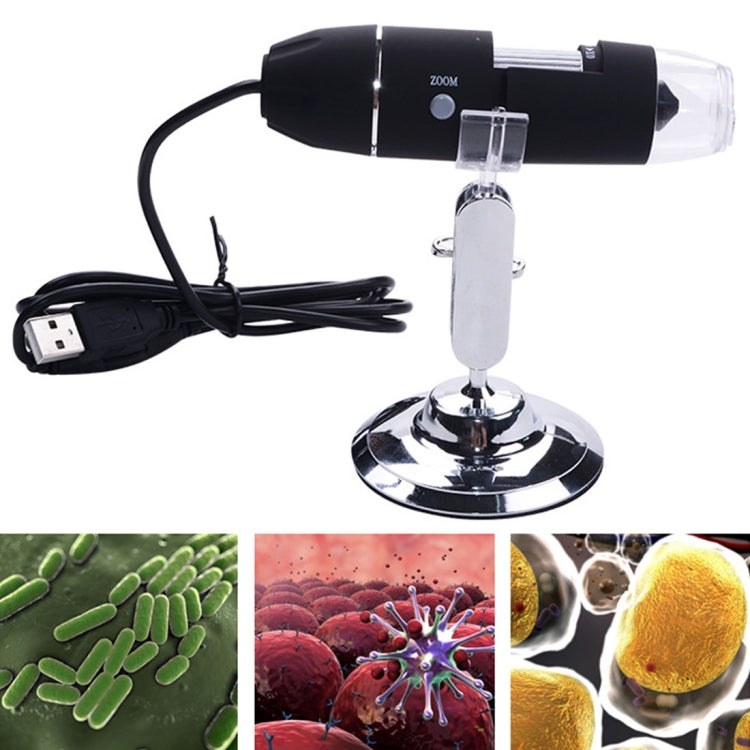 1000X Magnifier 0.3MP Image Sensor USB Digital Microscope with 8 LED & Professional Stand(Black) - Consumer Electronics by buy2fix | Online Shopping UK | buy2fix