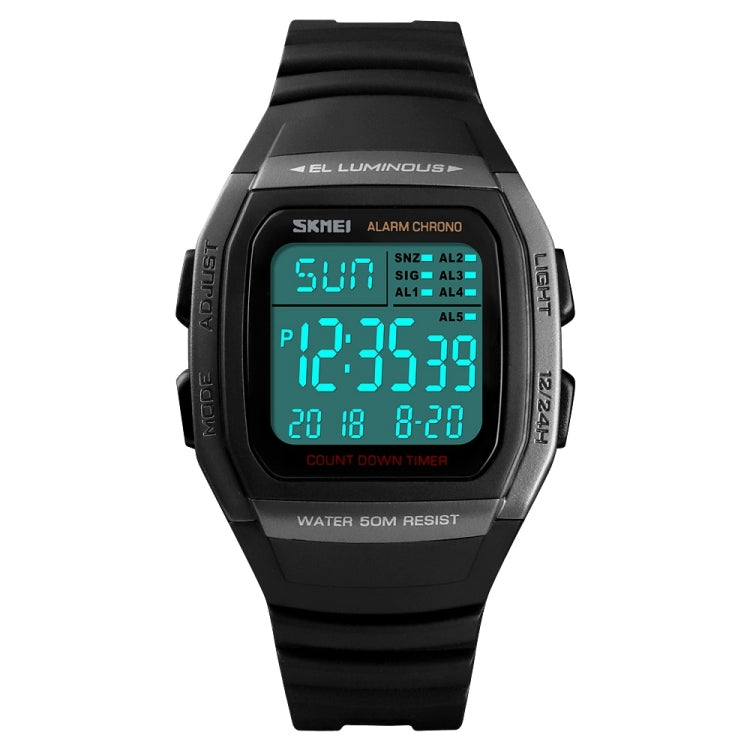 SKMEI 1278 Fashionable Outdoor 50m Waterproof Digital Watch Student Sports Wrist Watch Support 5 Group Alarm Clocks (Titanium) - Sport Watches by SKMEI | Online Shopping UK | buy2fix