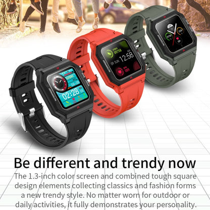 Lokmat FT10 1.3 inch IPS Touch Screen Waterproof Smart Watch, Support Music Play / Heart Rate / Blood Pressure Monitor(Red) - Smart Wear by Lokmat | Online Shopping UK | buy2fix