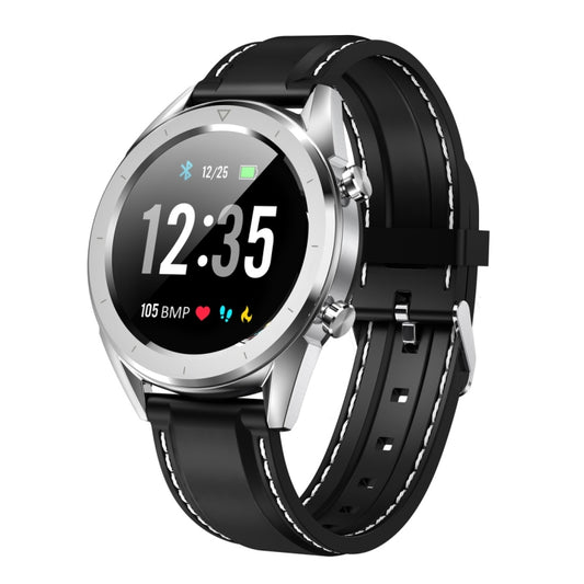 DT28 1.54inch IP68 Waterproof Silicone Strap Smartwatch Bluetooth 4.2, Support Incoming Call Reminder / Blood Pressure Monitoring / Watch Payment(Black Silver) - Smart Wear by buy2fix | Online Shopping UK | buy2fix