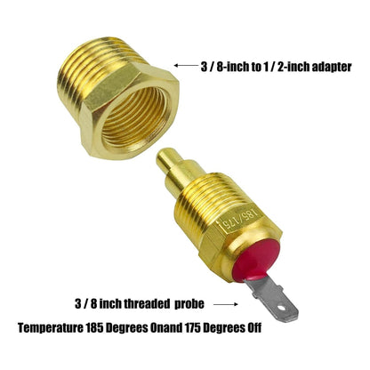 Car 12V 40A 175-185 Degree Thermostat Dual Electric Cooling Fan Wiring Relay Sensor Kit -  by buy2fix | Online Shopping UK | buy2fix