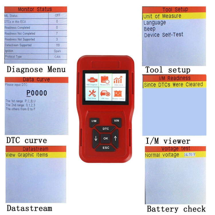 TK209 Car Mini Code Reader OBD2 Fault Detector Diagnostic Tool - Code Readers & Scan Tools by buy2fix | Online Shopping UK | buy2fix