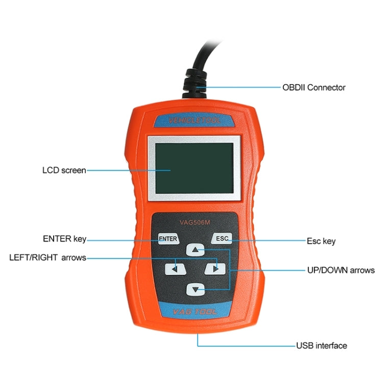 VAG506M Car Mini Code Reader OBD2 Fault Detector Diagnostic Tool, Southern European Version - Code Readers & Scan Tools by buy2fix | Online Shopping UK | buy2fix