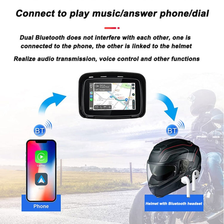 P502M Motorcycles Portable Waterproof 5 inch Wireless Carplay GPS Navigator - Electrical Instruments by buy2fix | Online Shopping UK | buy2fix