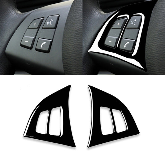 Car Steering Wheel Buttons Decorative Sticker for BMW E70 X5 2008-2013, Left and Right Drive Universal(Black) - In Car by buy2fix | Online Shopping UK | buy2fix
