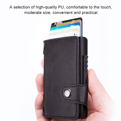 X-51 Automatically Pop-up Card Type Anti-magnetic RFID Anti-theft PU Leather Wallet with Card Slots(Apricot) - Antimagnetic RFID Package by buy2fix | Online Shopping UK | buy2fix