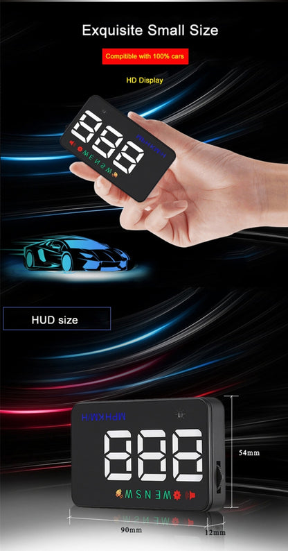 Geyiren A5 HUD 3.5 inch Car Head Up Display with GPS System, Two Mode Display, Light Sensors, KM/h MPH Speed, Compass, Speed Alarm(Black) - Head Up Display System by buy2fix | Online Shopping UK | buy2fix