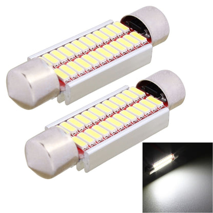 2 PCS 41mm 2W 240LM White Light 24 LED SMD 4014 Error Free License Plate Lights Car Light Bulb - Dome Lights by buy2fix | Online Shopping UK | buy2fix