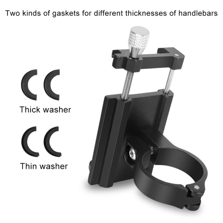 Motorcycle Handlebar Aluminum Alloy Phone Bracket(Black) - Holder by buy2fix | Online Shopping UK | buy2fix