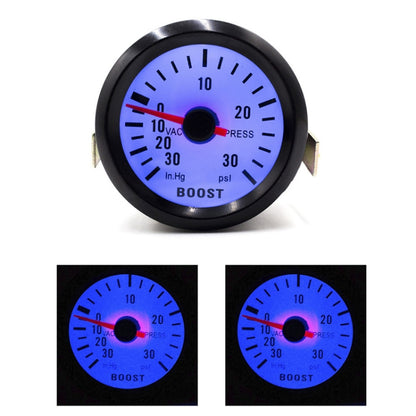 52mm 12V Universal Car Modified LED Blue Light Turbo Boost Gauge - In Car by buy2fix | Online Shopping UK | buy2fix