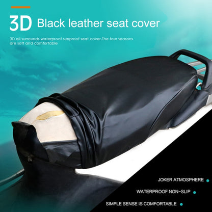 Waterproof Motorcycle Black Leather Seat Cover Prevent Bask In Seat Scooter Cushion Protect, Size: L, Length: 55-60cm; Width: 25-35cm - Seat Covers by buy2fix | Online Shopping UK | buy2fix