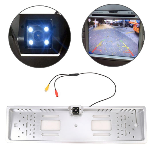 JX-9488 720x540 Effective Pixel NTSC 60HZ CMOS II Universal Waterproof Car Rear View Backup Camera with 2W 80LM 5000K White Light 4LED Lamp, DC 12V, Wire Length: 4m(Silver) - In Car by buy2fix | Online Shopping UK | buy2fix
