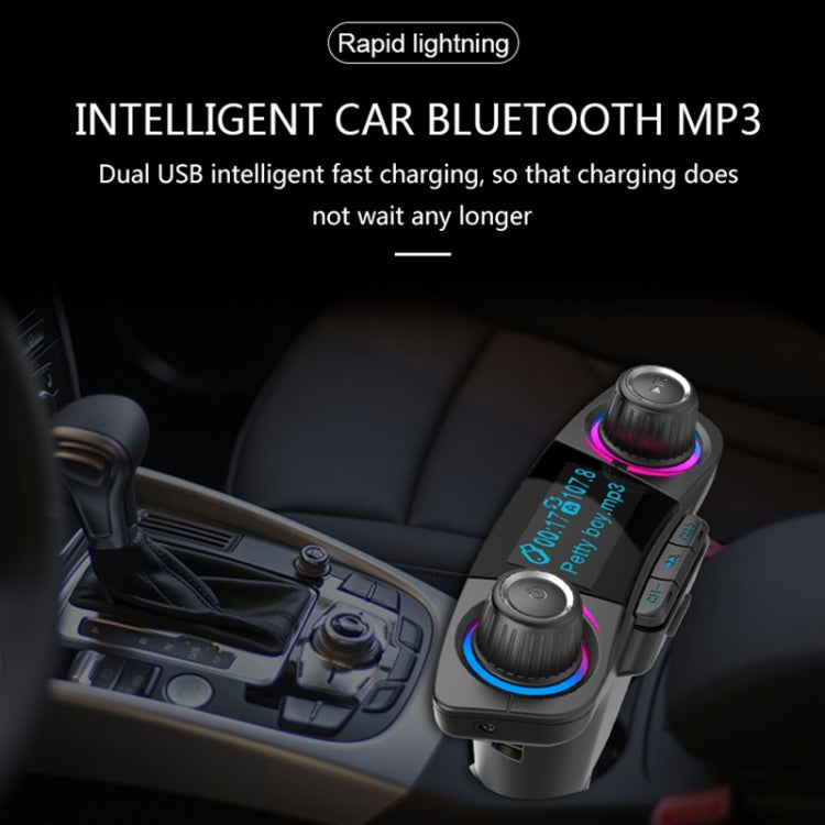 BT06 Dual USB Charging Smart Bluetooth 4.0 + EDR FM Transmitter MP3 Music Player Car Kit with 1.3 inch LED Screen, Support Bluetooth Call, TF Card & U Disk - Bluetooth Car Kits by buy2fix | Online Shopping UK | buy2fix