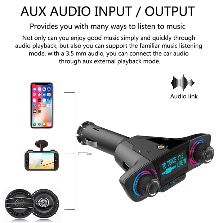 BT06 Dual USB Charging Smart Bluetooth 4.0 + EDR FM Transmitter MP3 Music Player Car Kit with 1.3 inch LED Screen, Support Bluetooth Call, TF Card & U Disk - Bluetooth Car Kits by buy2fix | Online Shopping UK | buy2fix