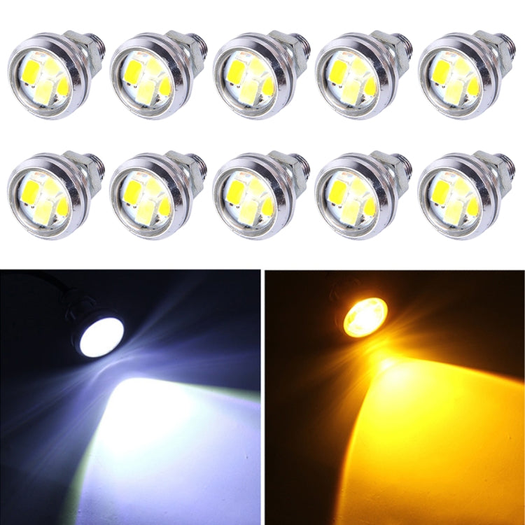 10 PCS 20W 4 LEDs SMD 5630 White Light + Yellow Light Daytime Running Light Turn Light Eagle Eye Light, DC 12V, Cable Length: 90cm(Silver) - Eagle Eye Lamps by buy2fix | Online Shopping UK | buy2fix