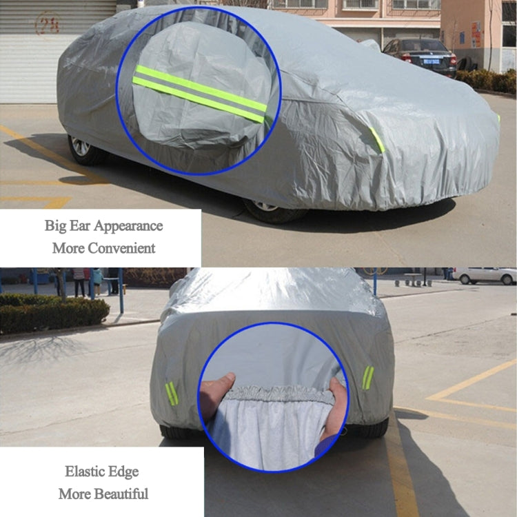 PVC Anti-Dust Sunproof Hatchback Car Cover with Warning Strips, Fits Cars up to 3.7m(144 inch) in Length - PE Material by buy2fix | Online Shopping UK | buy2fix