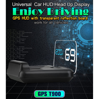 T900 Car GPS HUD Virtual HD Reflection Board Head-up Display, Speed & Driving Distance / Time Display, Over Speed & Voltage & Low Voltage Alarm, Fatigue Driving - Head Up Display System by buy2fix | Online Shopping UK | buy2fix