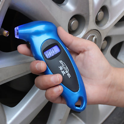 SHUNWEI SD-2802 Digital Tire Pressure Gauge 150 PSI 4 Settings for Car Truck Bicycle with Backlit LCD and Non-Slip Grip(Blue) - In Car by SHUNWEI | Online Shopping UK | buy2fix