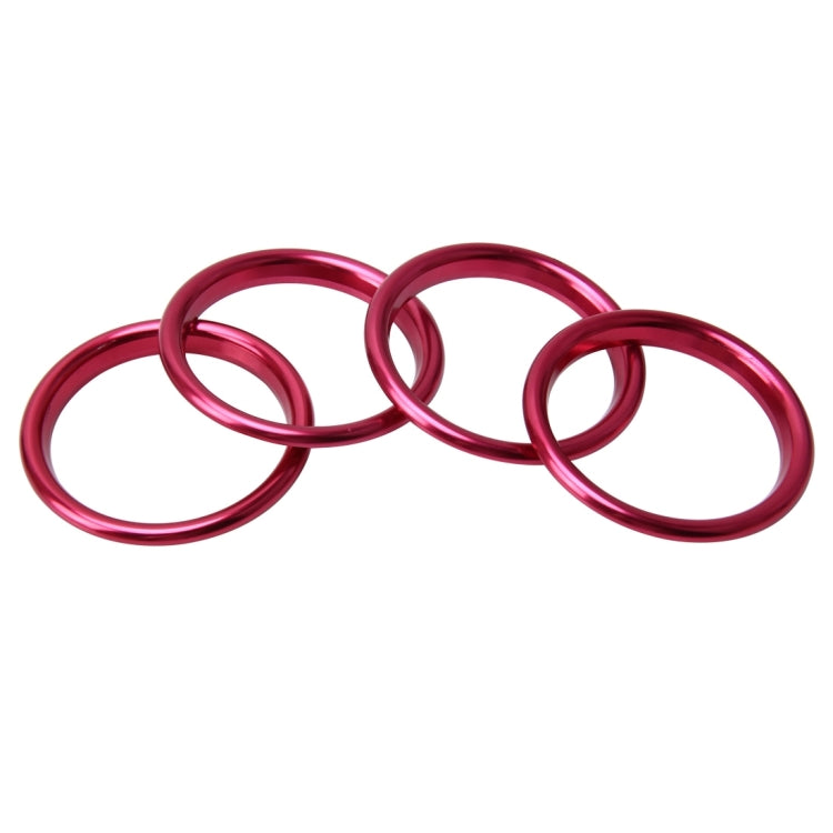 4 PCS Car Outlet Decorative Rings Aluminum Alloy Air Outlet Chrome Trim Ring Car Dashboard  Air Vents Cover Sticker Decoration for Audi A3(Magenta) - In Car by buy2fix | Online Shopping UK | buy2fix