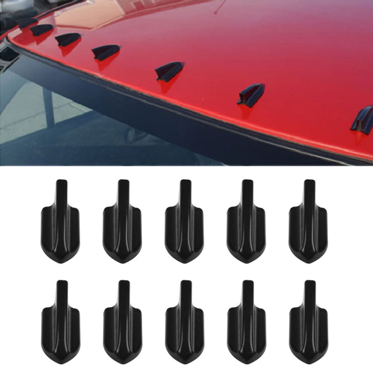 10 PCS Universal Car Black Shark Fin Diffuser Vortex Generator Roof Spoiler - Decorative Sticker by buy2fix | Online Shopping UK | buy2fix