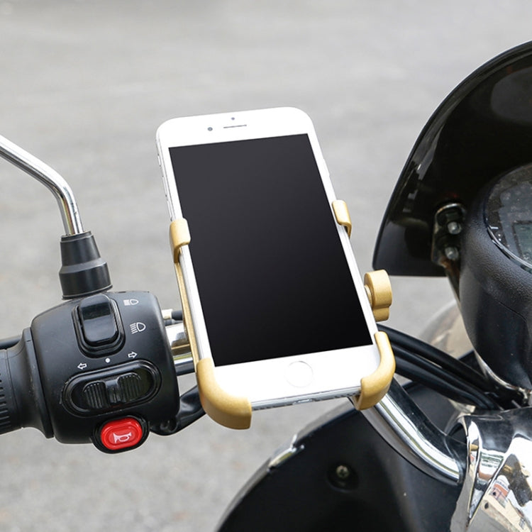 Motorcycle Handlebar Aluminum Alloy Phone Bracket, Suitable for 60-100mm Device(Black) - Holder by buy2fix | Online Shopping UK | buy2fix