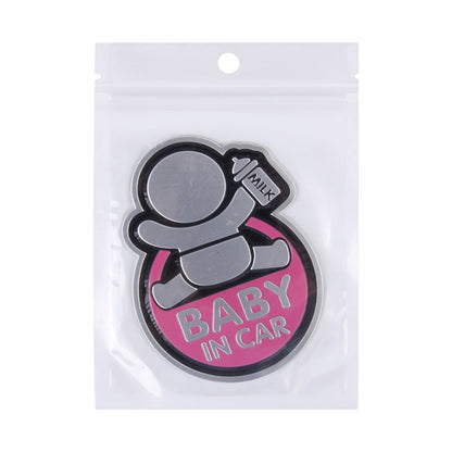 Baby in Car Happy Drinking Milk Infant Adoreable Style Car Free Sticker(Pink) - Warning Sticker by buy2fix | Online Shopping UK | buy2fix