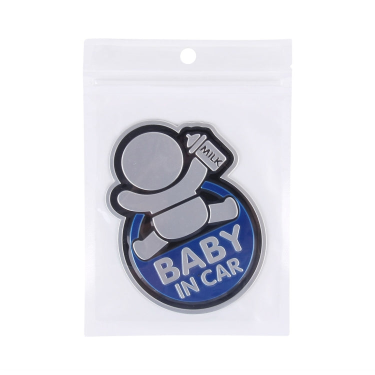 Baby in Car Happy Drinking Milk Infant Adoreable Style Car Free Sticker(Blue) - Warning Sticker by buy2fix | Online Shopping UK | buy2fix