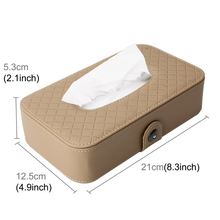 Universal Car Facial Tissue Box Case Holder Tissue Box Fashion and Simple Paper Napkin Bag with Napkin(Khaki) - Tissue Boxes by buy2fix | Online Shopping UK | buy2fix