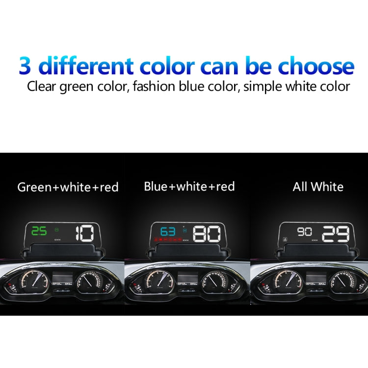 C500 Car HUD Virtual HD Projection Head-up Display, With Adjustable Reflection Board, Speed & RPM & Water Temperature & Oil Consumption & Driving Distance / Time & Voltage Display, Over Speed Alarm, Connect OBD2 Interface(White) - Head Up Display System by buy2fix | Online Shopping UK | buy2fix