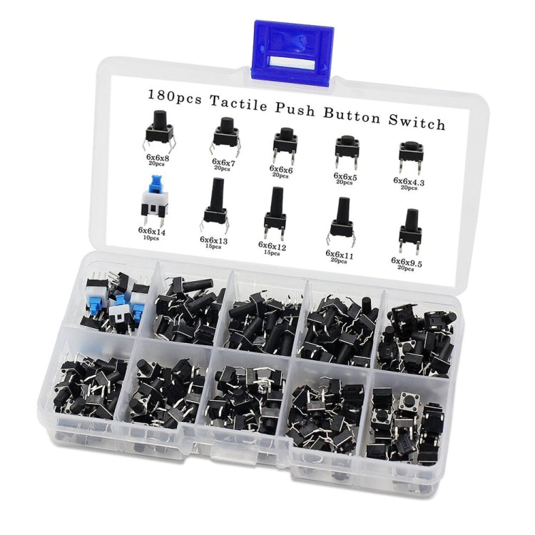 180 PCS Tactile Push Button Switch Kit Micro Switch - In Car by buy2fix | Online Shopping UK | buy2fix