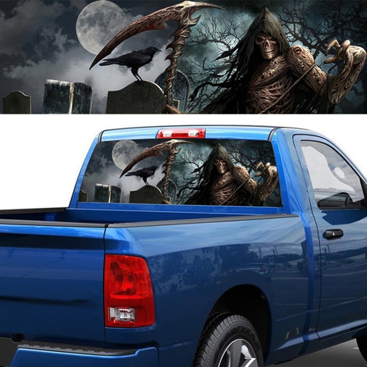 Scythe Death Pattern Horror Series Car Rear Window Decorative Sticker, Size: 168 x 74cm -  by buy2fix | Online Shopping UK | buy2fix