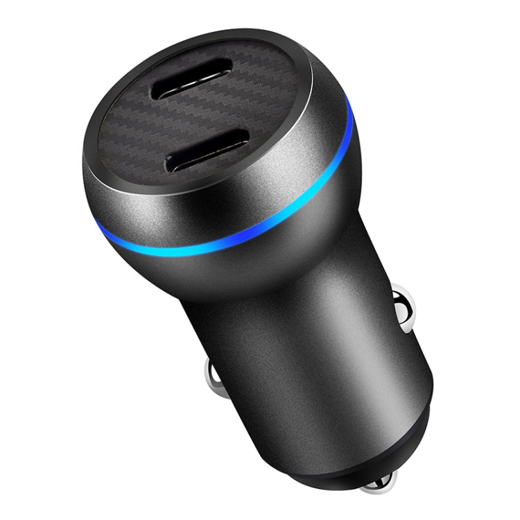 ACC-580 PD 40W Dual Type-C / USB-C Ports Fast Charging Car Charger(Black) - In Car by buy2fix | Online Shopping UK | buy2fix