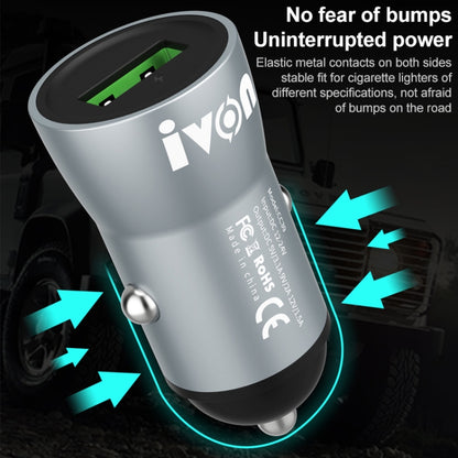 IVON CC39 18W 3.1A QC 3.0 USB Car Charger + 1m USB to USB-C / Type-C Fast Charge Data Cable Set - In Car by IVON | Online Shopping UK | buy2fix