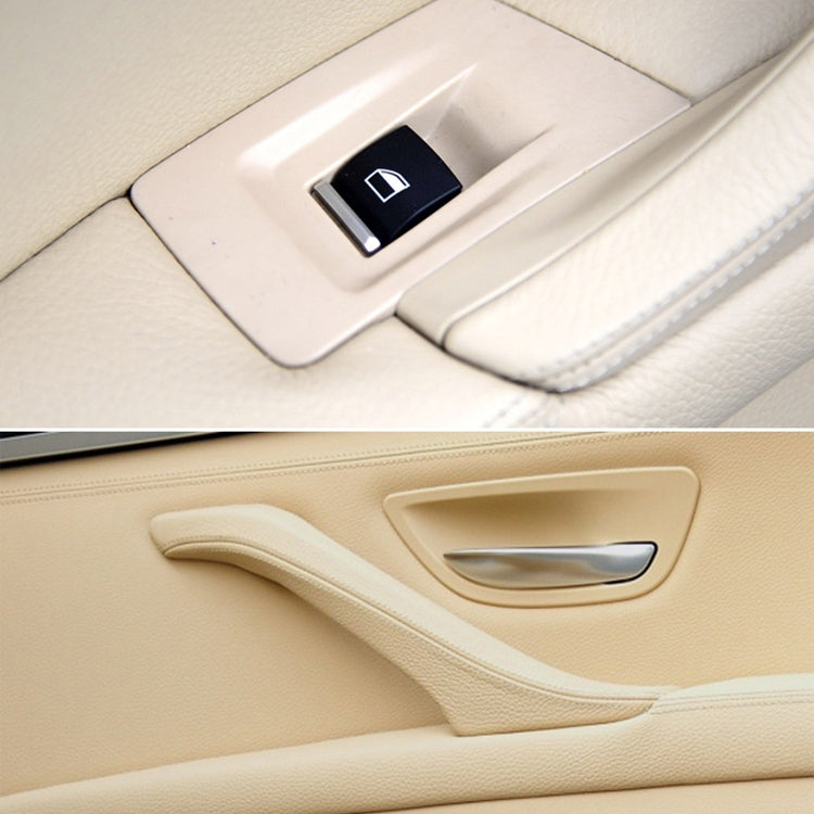 Car High Configuration Version Inside Doors Handle Pull Trim Cover 5141 7225 873 for BMW F10 F18, Left Driving (Beige) - In Car by buy2fix | Online Shopping UK | buy2fix