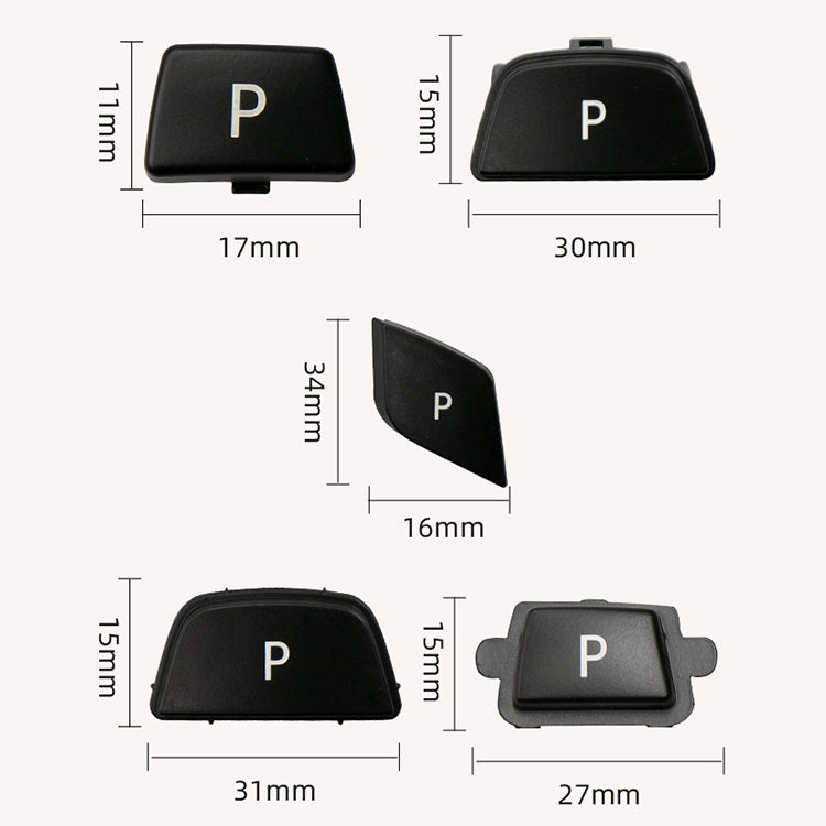 Car Gear Lever Auto Parking Button Letter P Cap for BMW X5 X6 2007-2013, Left Driving (Black) - In Car by buy2fix | Online Shopping UK | buy2fix