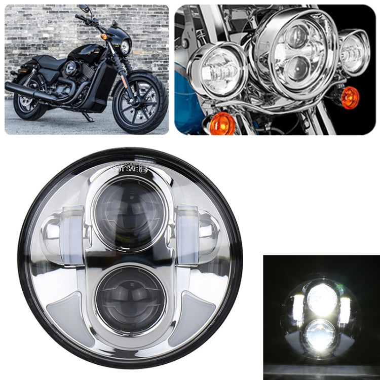 5.75 inch DC12V 6000K-6500K 40W Car LED Headlight for Harley(Silver) - In Car by buy2fix | Online Shopping UK | buy2fix