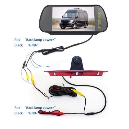 PZ466 Car Waterproof 170 Degree Brake Light View Camera + 7 inch Rearview Monitor for Ford Transit 2014-2015 - In Car by buy2fix | Online Shopping UK | buy2fix