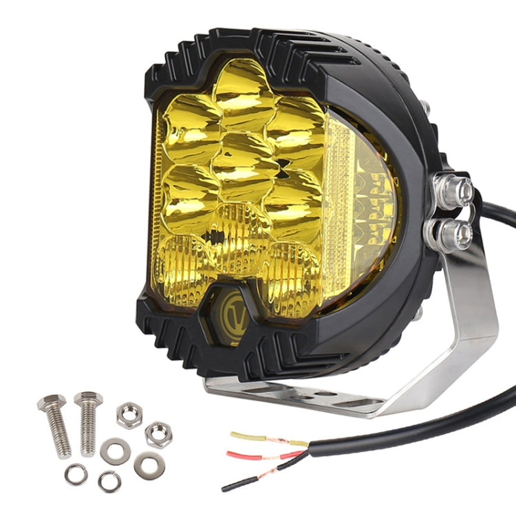 OL-1950Y 5 inch DC12V-30V 5000LM 6500K 50W Car LED Light on Three Sides Headlight for Jeep Wrangler (Gold Light) - In Car by buy2fix | Online Shopping UK | buy2fix