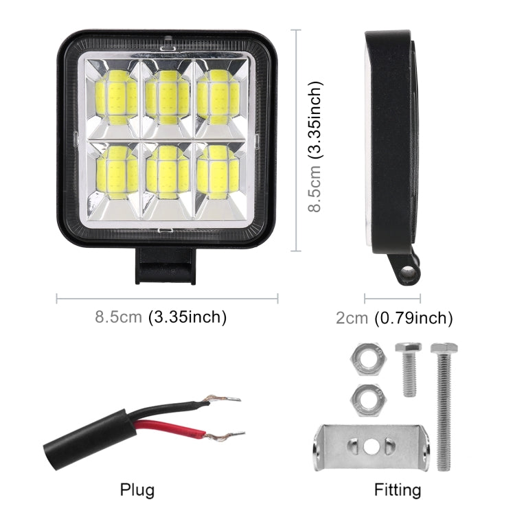 Car Square Work Light with 6 COB Lamp Beads - In Car by buy2fix | Online Shopping UK | buy2fix